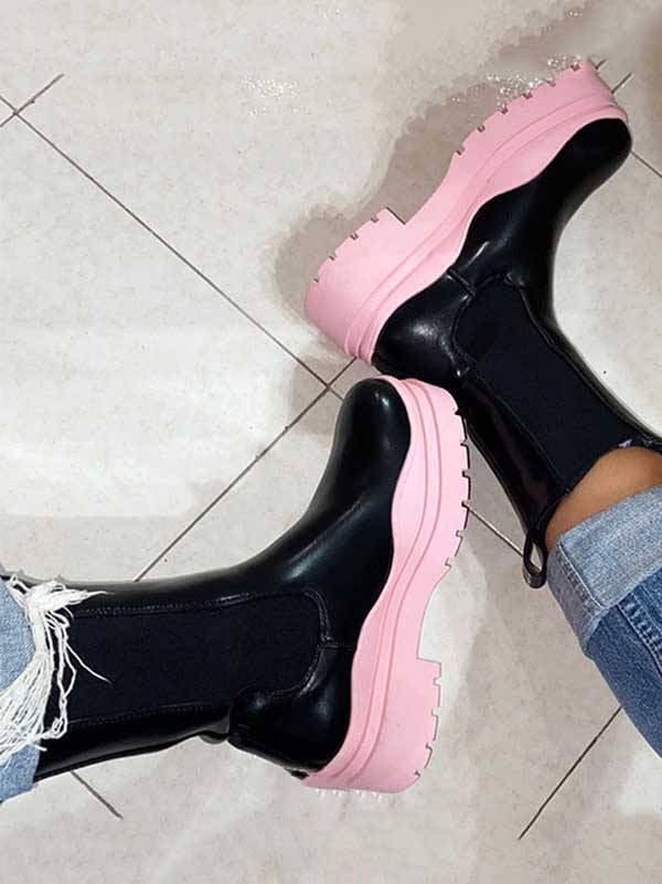 Chunky Soled Flatform Boots