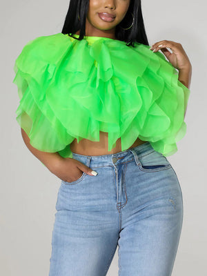 Sleeveless Tulle Top