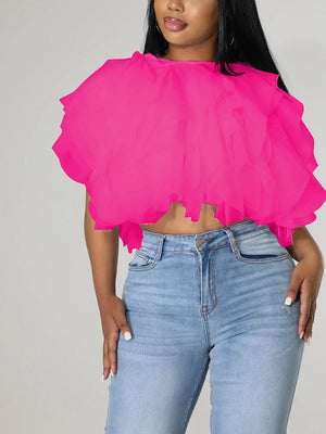 Sleeveless Tulle Top