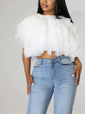 Sleeveless Tulle Top