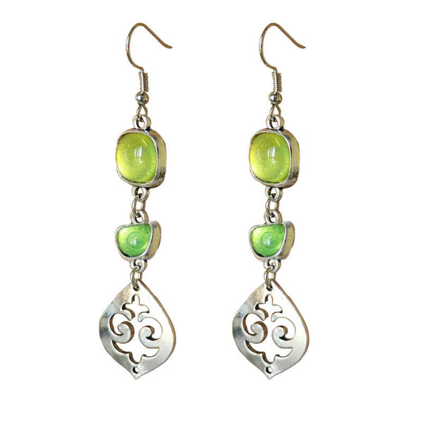 Light Green Geometric Earrings