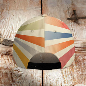 Cute Kitten Rainbow Sun Ray Art Cap