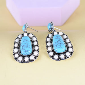 Retro Silver Turquoise Earrings