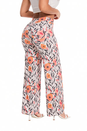 ONESO Women BBL Jeans Floral Print Mid-Low Rise Relaxed Straight Leg High Stretchy Pants