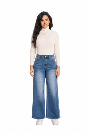 ONESO Wide Leg High Waisted Stretch Baggy Jeans BBL Jeans