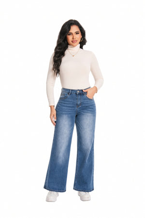 ONESO Wide Leg High Waisted Stretch Baggy Jeans BBL Jeans
