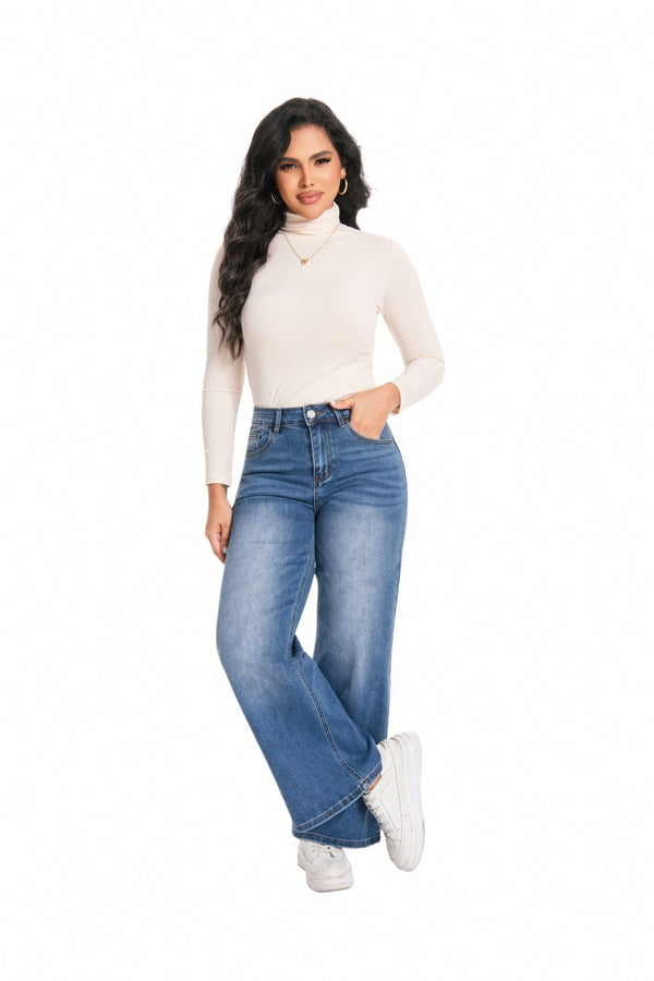 ONESO Wide Leg High Waisted Stretch Baggy Jeans BBL Jeans
