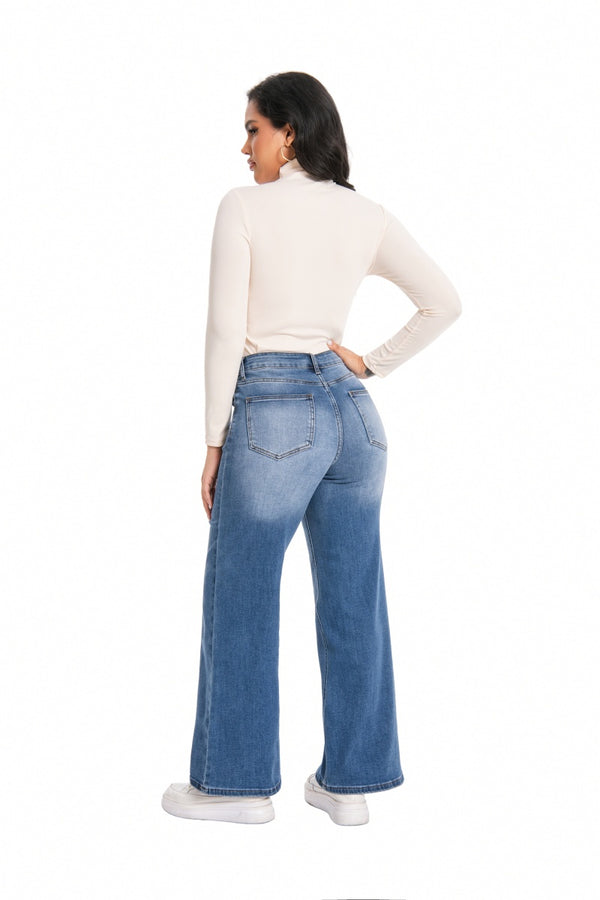 ONESO Wide Leg High Waisted Stretch Baggy Jeans BBL Jeans