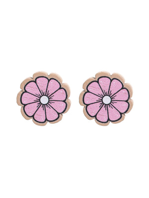 Sunflower Chrysanthemum Wood Earrings