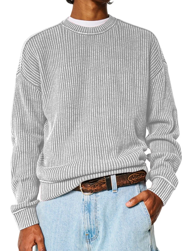 Men's Everyday Versatile Solid Color Basic Crew Neck Sweatershirt