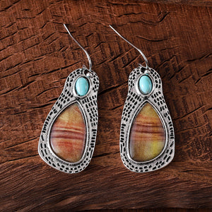 Vintage Inlaid Turquoise Earrings