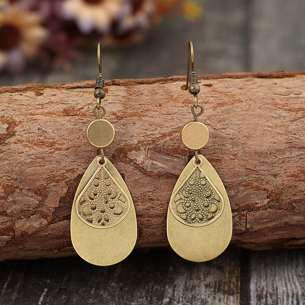 Vintage Drop Shaped Alloy Earrings