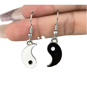 Black and white Tai Chi Bagua earrings