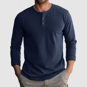 Men's Casual Comfortable Cotton Henley Shirt