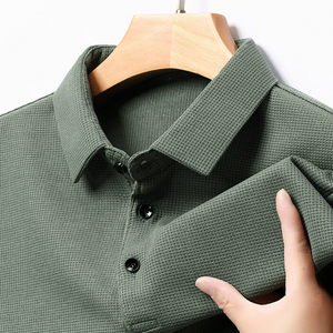 Men's Casual Lapel Waffle Polo Shirt