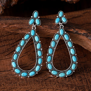 Retro Geometric Teardrop Shaped Earrings