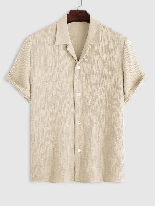 Men loose cotton linen casual shirt