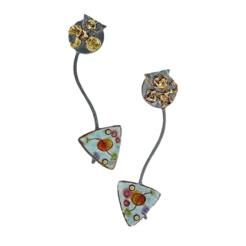 Triangle Enamel Earrings