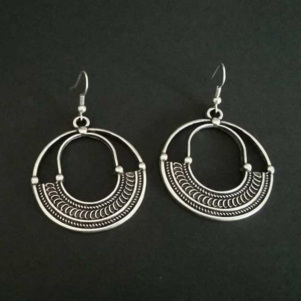 Geometric round hollow earrings