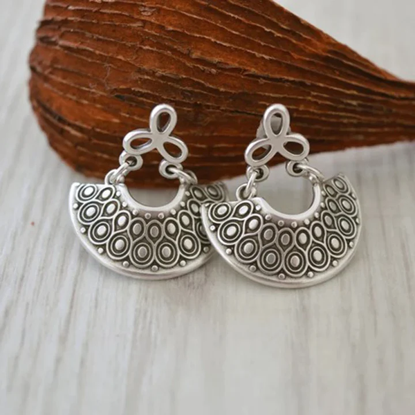 Vintage Half Circle Mandala Earrings