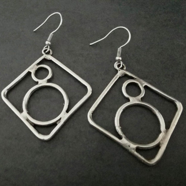 Geometric square fashionable earrings