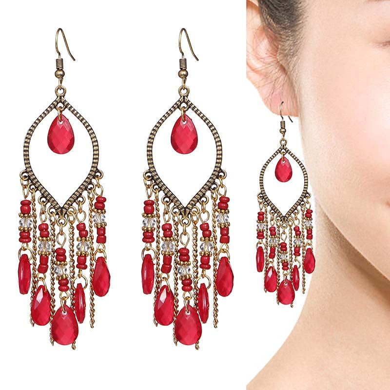 Retro Ruby Earrings