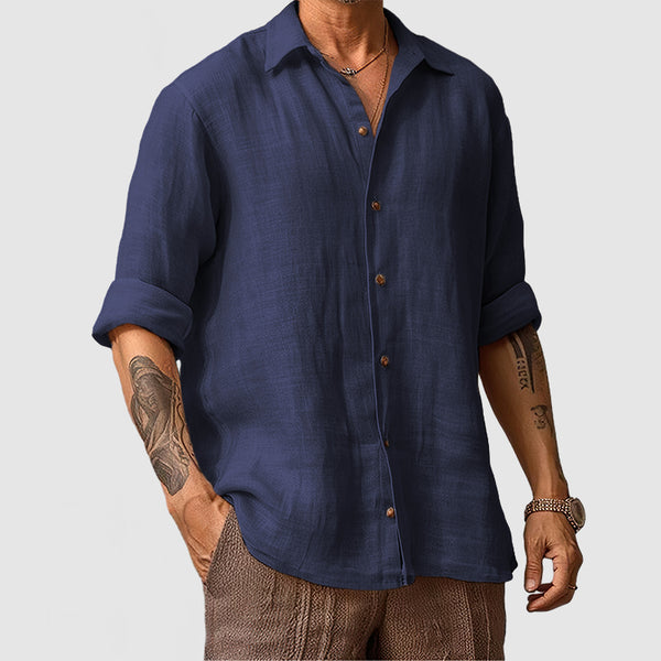 Men's Casual Beach Seaside Cotton Linen Shirt