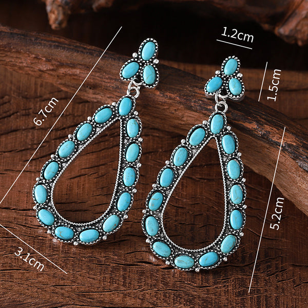 Retro Geometric Teardrop Shaped Earrings