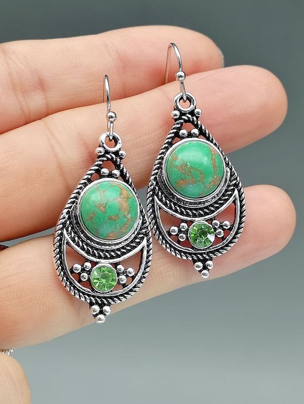 Dragon crystal turquoise earrings