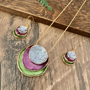 Bohemian Triple Circle Hollowed Out Three Dimensional Dangle Earrings Set