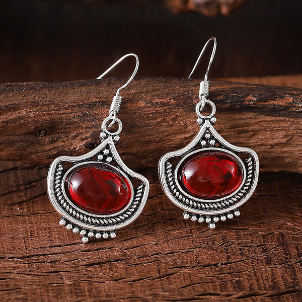 Vintage Style Ruby Earrings