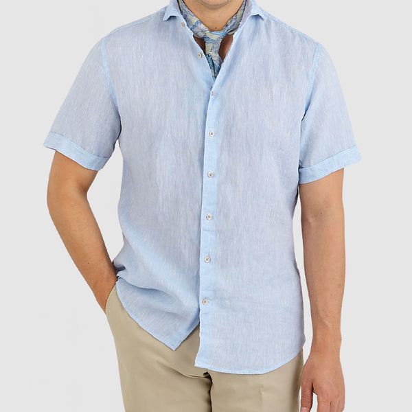 Gentleman's Daily Cotton Linen Short Sleeve Shirt