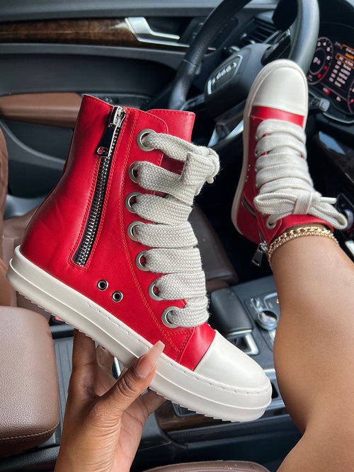 PU High-Top Sneakers