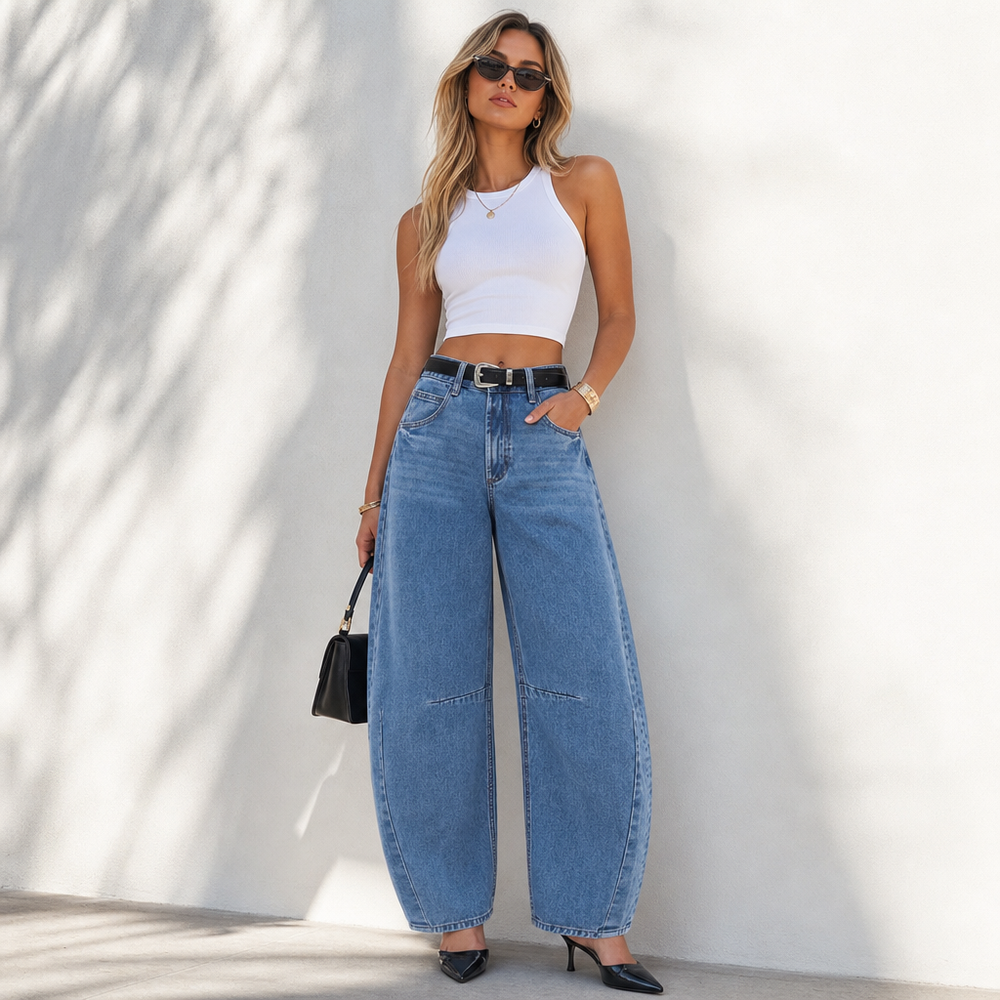 ONESO High Waist Vintage Loose Wide Leg Jeans