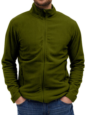 Men's Daily Solid Color Polar Fleece Zipper Sweatshirt