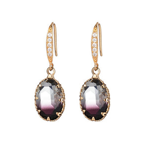 Elliptical gemstone earrings