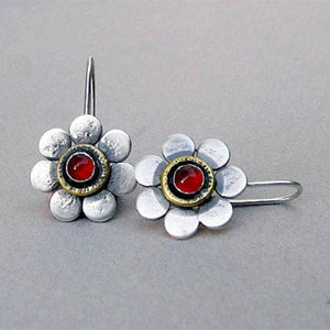 Retro Multi Color Flower Earrings