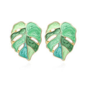 Leaves Dripping Oil Earrings