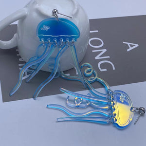 Colorful jellyfish earrings