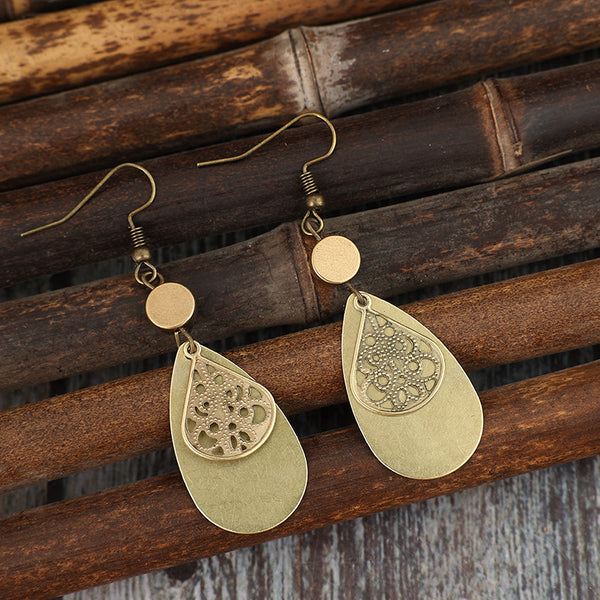 Vintage Drop Shaped Alloy Earrings