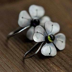 Vintage Creative Four Petal Flower Earrings