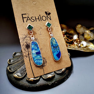 Blue Ocean Stone Earrings