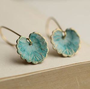 Vintage Blue Leaf Earrings