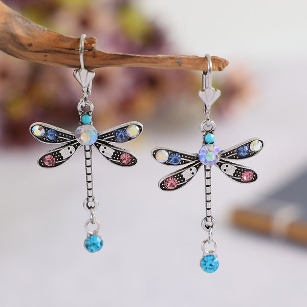 Elegant Carved Dragonfly Earrings