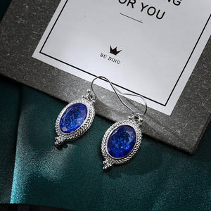 Retro Blue Crystal Earrings