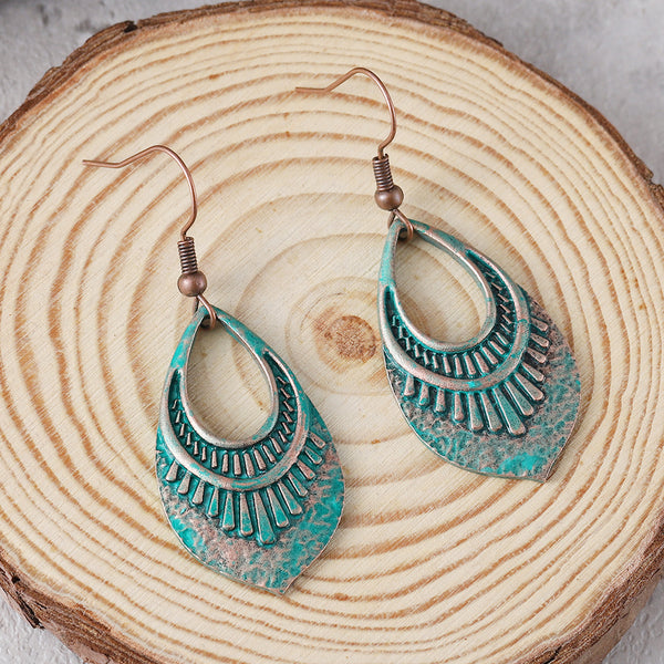 Retro Geometric Oval Earrings