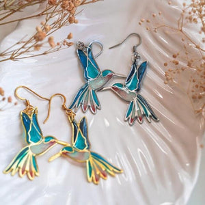 Colored Hummingbird Earrings