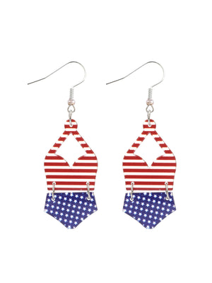 Bikini shaped striped earrings