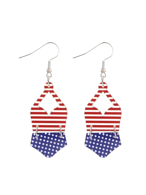 Bikini shaped striped earrings