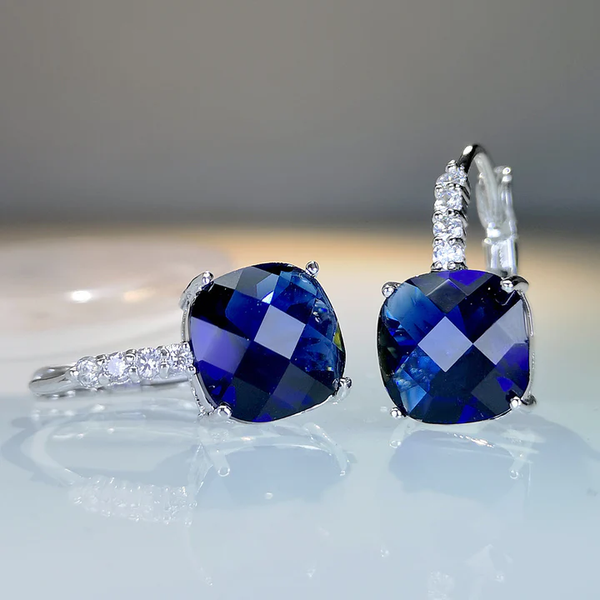 Vintage Blue Crystal Earrings